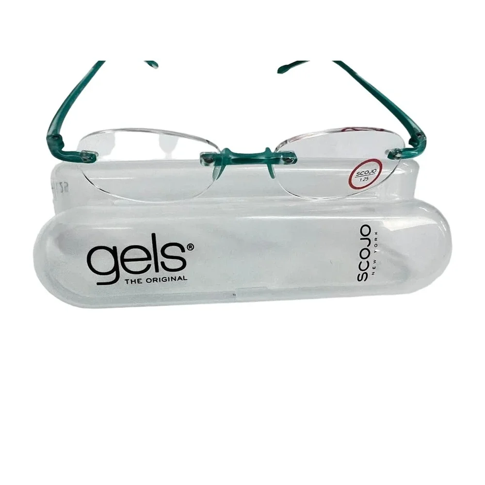 NEW! Scojo New York Gels Reading Glasses  +1.50x, Aqua‎